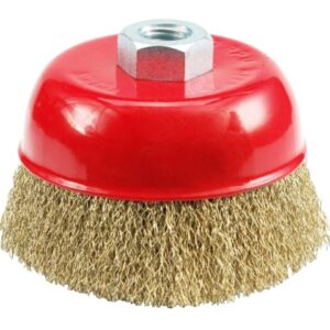 SZCZOTKA DRUCIANA CZOŁOWA 125 NA SZLIFIERKĘ M14 Z GWINTEM ZŁOTA