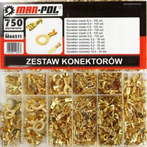 KONEKTORY ZESTAW KONEKTORÓW SAMOCHODOWYCH SPINKI ELEKTRYCZNE WSÓWKI 750 SZT