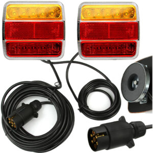 Zestaw lamp do przyczepki światła LED magnes tył LAWETA POMOC DROGOWA