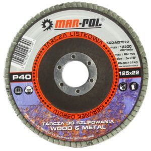 TARCZA DO SZLIFOWANIA LISTKOWA 125X22 P40 TARCZE