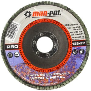 TARCZA DO SZLIFOWANIA PIÓRKOWA 125X22 10SZT P80 MOCNE