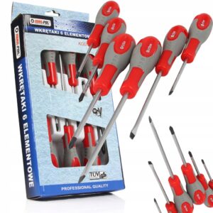 ZESTAW WKRĘTAKÓW ŚRÓBOKRĘTY 6SZT KRZYŻAK PŁASKI ŚRUBOKRĘT