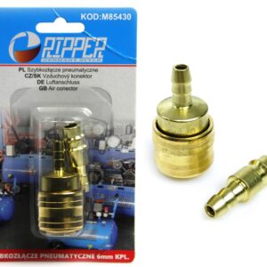 SZYBKOZŁĄCZE PNEUMATYCZNE WĘŻA 6 MM MĘSKI I ŻENSKIE