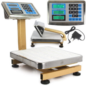 Waga Platformowa Elektroniczna 60kg 34 x 30cm Sklepowa Magazynowa Wyświetlacz LCD Podświetlany