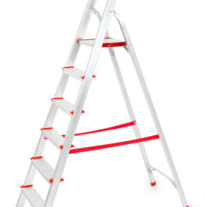 DRABINA ALUMINIOWA 6 STOPNIOWA MOCNA SKŁADANA DOMOWA 150kg Schodki SOLIDNA