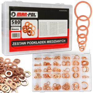 ZESTAW PODKŁADEK PODKŁADKI MIEDZIANE 580 SZTUK + ORGANIZER