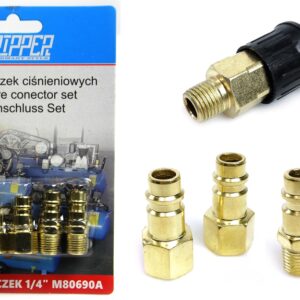 ZŁĄCZKI CIŚNIENIOWE MOSIĄDZ 1/4" 5 SZTUK ZESTAW MOSIĘŻNE