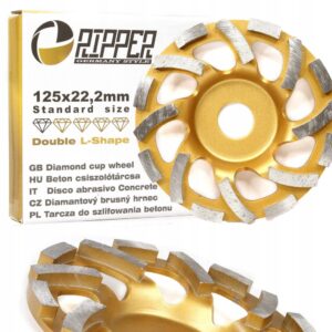 SEGMENTOWA TARCZA GARNKOWA DO SZLIFOWANIA BETONU 125 mm x 22,2 mm DOUBLE L-SHAPE