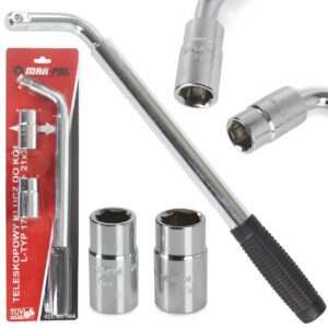 KLUCZ DO KÓŁ TYP-L 17-19-21-23mm /dwie nasadki/