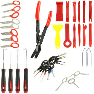 ZESTAW ŚCIĄGACZY DO TAPICERKI 43el ŚCIĄGACZE KOMPLET W ETUI