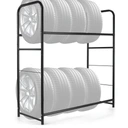 STOJAK REGAŁ NA OPONY KOŁA METALOWY PÓŁKA NA 8 OPON KÓŁ 2 AUTA