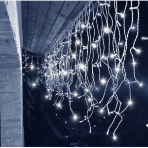 Lampki Sople kurtyna świetlna z flashem 300 LED 13m zimna biel