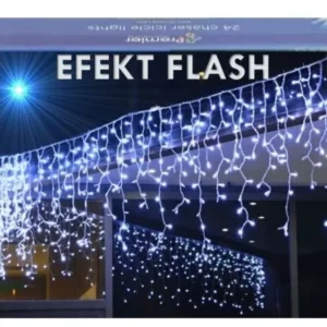 LAMPKI SOPLE 500LED ZIMNY BIAŁY wewnętrzne zewnętrzne flash 21m KURTYNA
