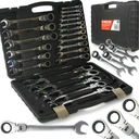 KLUCZE PŁASKO OCZKOWE Z GRZECHOTKĄ 22SZT ŁAMANE WALIZKA MOCNE