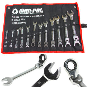 KLUCZE PŁASKO OCZKOWE Z GRZECHOTKĄ 8-22MM płachta ŁAMANE MOCNE