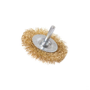 SZCZOTKA DRUCIANA MOSIĄDZOWANA TARCZOWA 65mm Z TRZPIENIEM