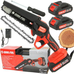 PIŁA Pilarka AKUMULATOROWA łańcuchowa elektryczna do drzewa 2 x AKUMLATOR WALIZKA