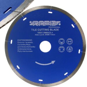 Tarcza diamentowa 180 RAPID płytek gresu ceramika - Cięcie bez odprysków !