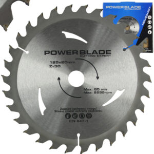 TARCZA TNĄCA DO CIĘCIA DREWNA WIDIOWA 185mm x20 mm 30T PIŁA WIDIA